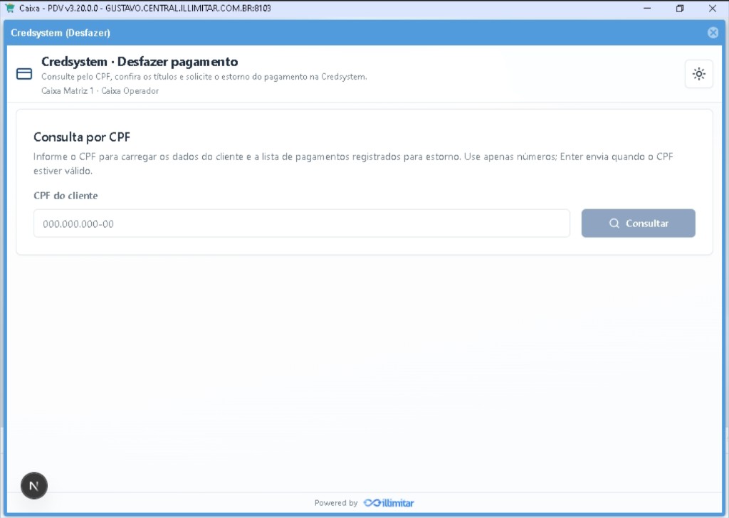Consulta por CPF — Credsystem (Desfazer)