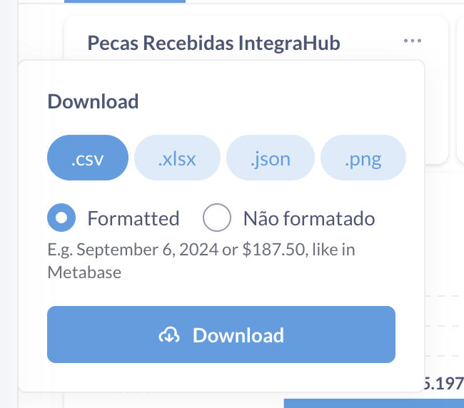 Selecao do formato de download